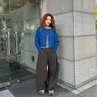 Cotton wide-leg pants