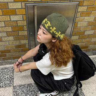 Patterned Color Short Beanie