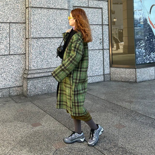 Classic check long skirt