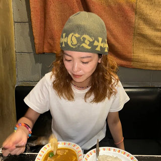 Patterned Color Short Beanie