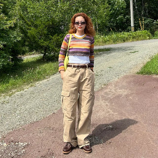Rainbow Cropped Knitwear