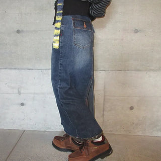 Denim long skirt