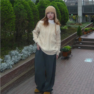 (Unisex) Cable Low Gauge Box Knit