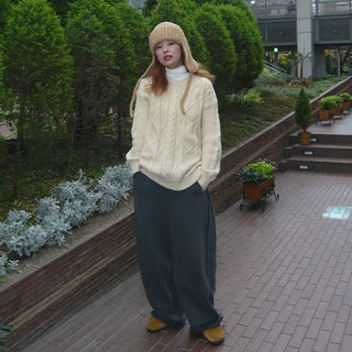 (Unisex) Cable Low Gauge Box Knit