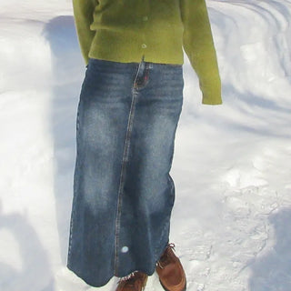 Denim long skirt