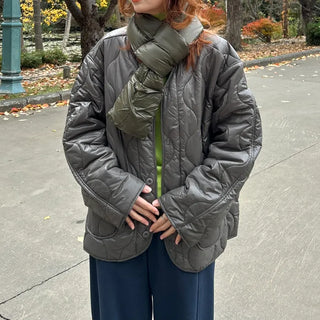 (Unisex) Quilted Button Jacket