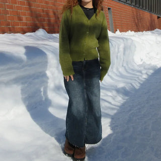 Denim long skirt