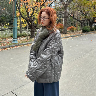 (Unisex) Quilted Button Jacket