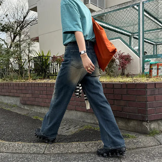 Vintage Washed Wide Denim Pants