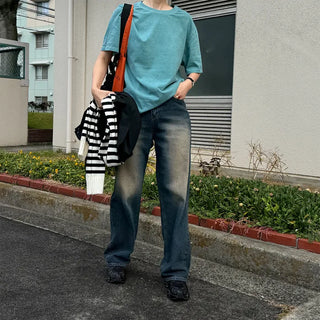 Vintage Washed Wide Denim Pants
