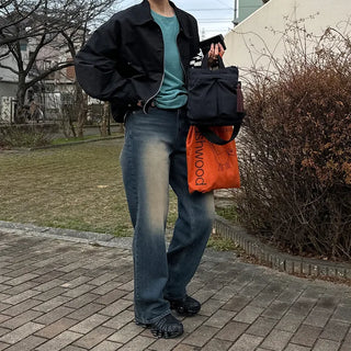 Vintage Washed Wide Denim Pants
