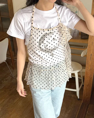 Dot Halter Layered Top