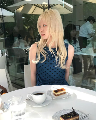 Polka Dot Round Neck Sleeveless