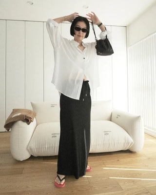 Ribbed long skirt