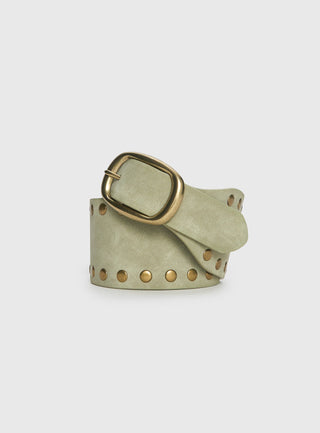 Spheres Stud Belt Sage  Gold