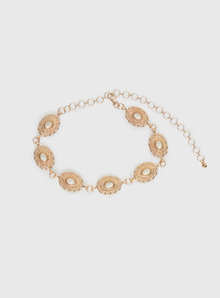 Idolized Chain Belt Black  Gold