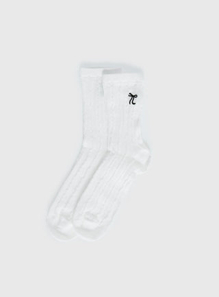 Introduction Cable Knit Socks Cream