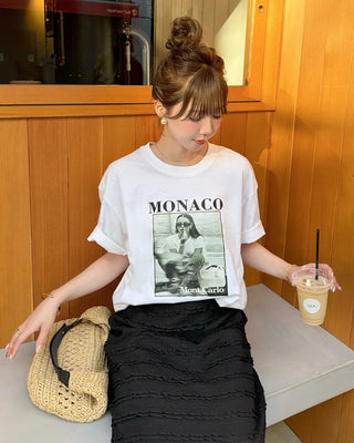 Monaco print short-sleeved T-shirt