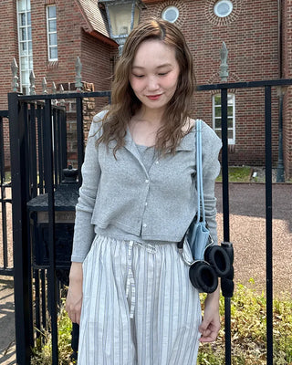 Perforated Sleeveless Cardigan Set