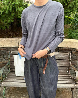 Pastel linen long-sleeved T-shirt