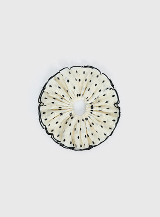 Greatest Gift Scrunchie White Polka Dot