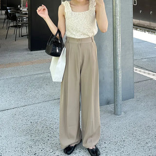 Pintuck wide slacks