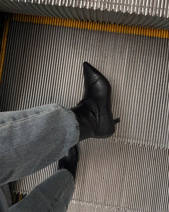 Leather pointed-toe ankle boots