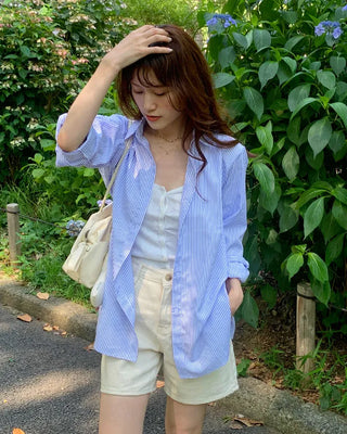 Oversized striped shirt