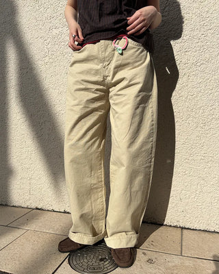 Summer cotton wide-leg pants
