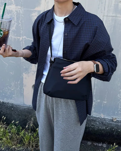 Checked long-sleeved shirt