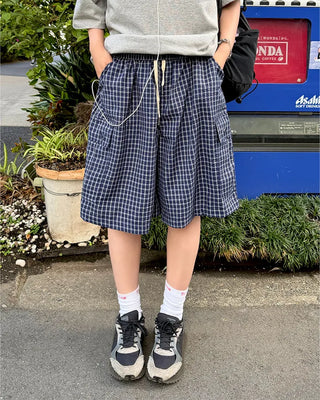 Checked cargo shorts