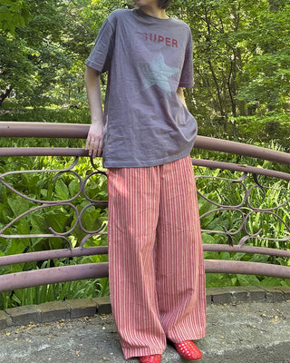 Striped cotton easy pants