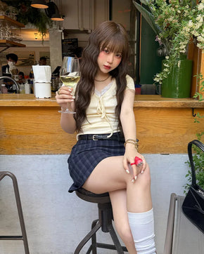 Lace Ribbon Short-Sleeved T-Shirt