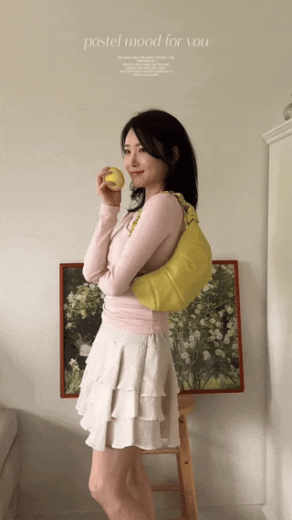 Sorbet Leather Pastel Hobo Shoulder Bag