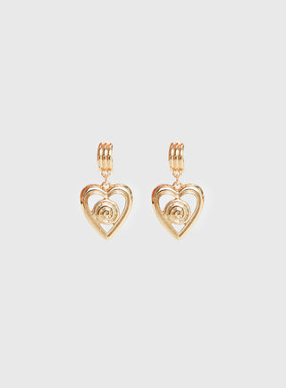 Giabella Heart Earrings Gold