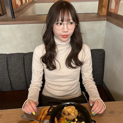 Shirred Warmer Turtleneck