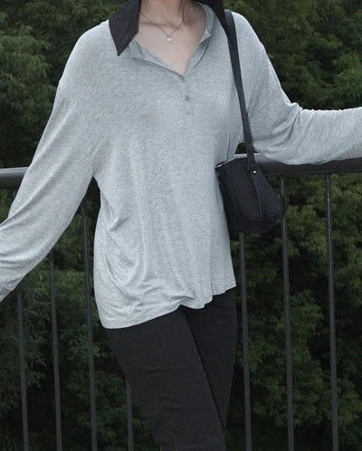Soft button T-shirt