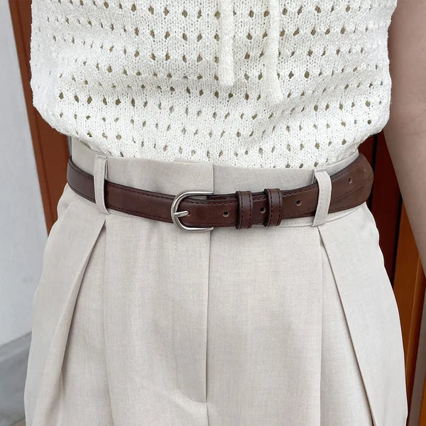 Simple faux leather belt