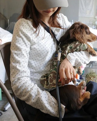 Round neck polka dot cardigan