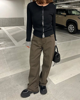 Cotton wide-leg pants