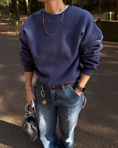 Fleece-lined colored sweatshirt