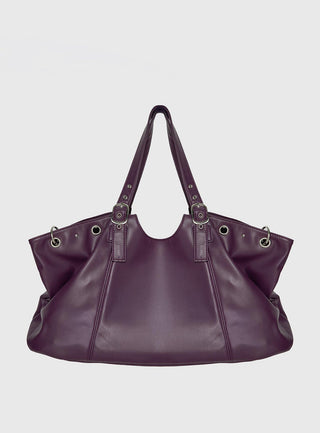 Amaria Buckle Detail Shoulder Bag Plum