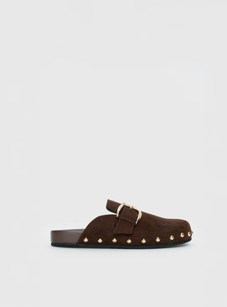 Way Life Goes Stud Detail Clogs Chocolate