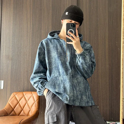 (Unisex) Washed Denim Anorak