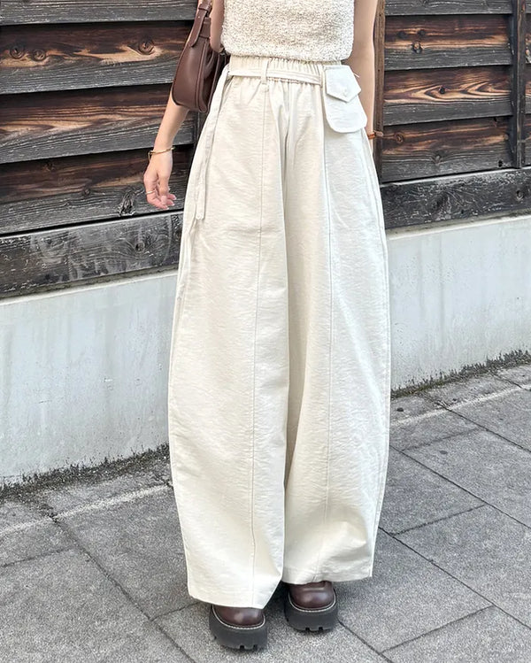 Pocket Belt Set Wide Easy Pants