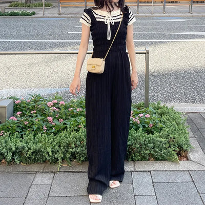 Shoulder Frill Washer Jumpsuit
