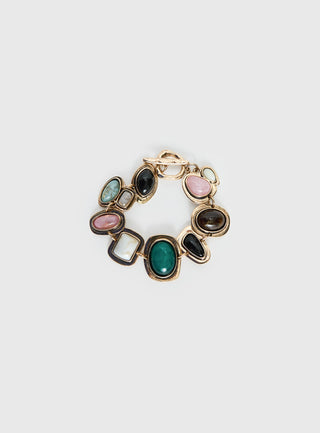 Jazlyn Stone Bracelet Gold  Pink