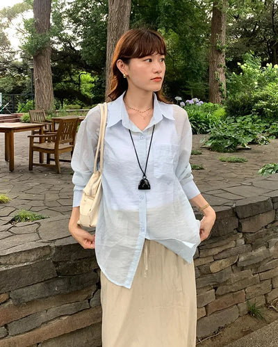 Oversized sheer shirt