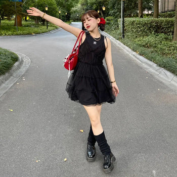 Chiffon layered mini dress