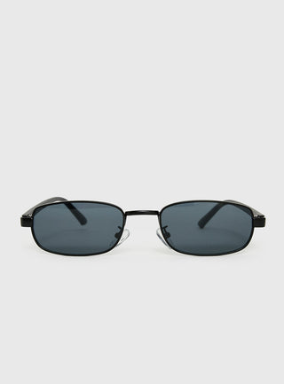 Tillie Metal Frame Oval Sunglasses Black